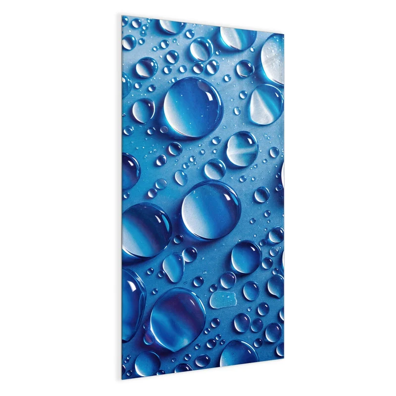 Glas Magnettafel - Tropfen auf Blau