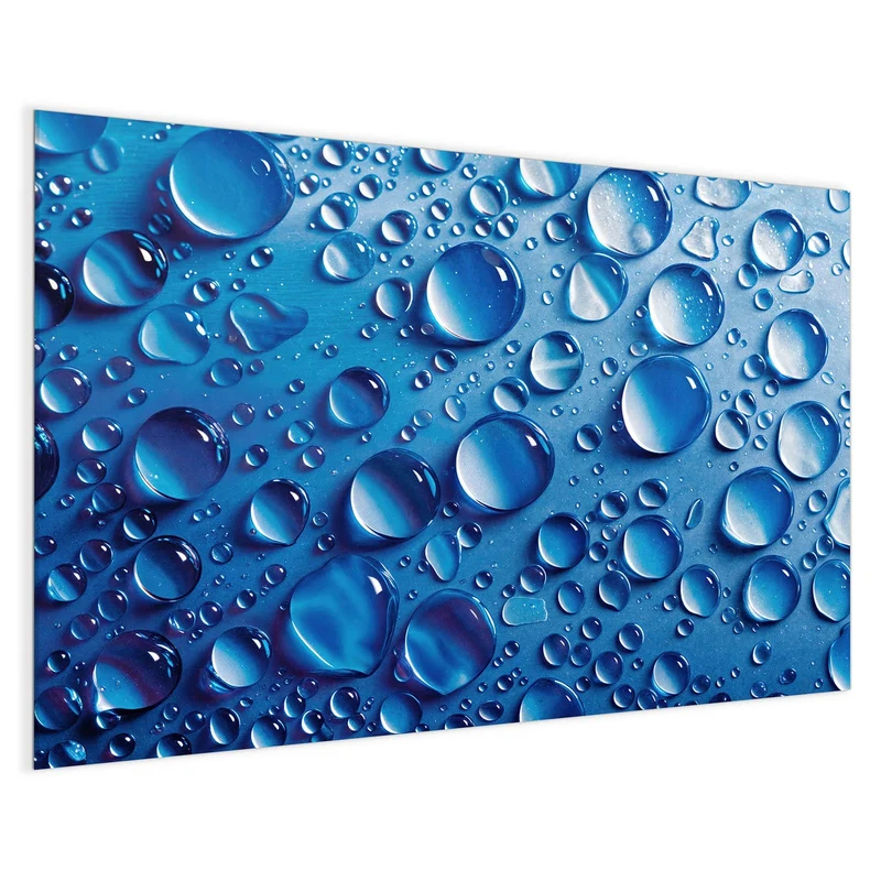 Glas Magnettafel - Tropfen auf Blau