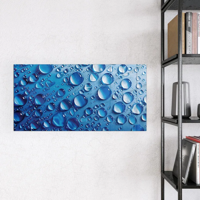 Glas Magnettafel - Tropfen auf Blau