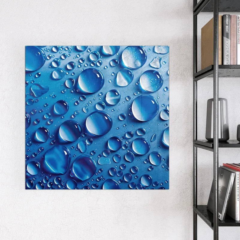Glas Magnettafel - Tropfen auf Blau