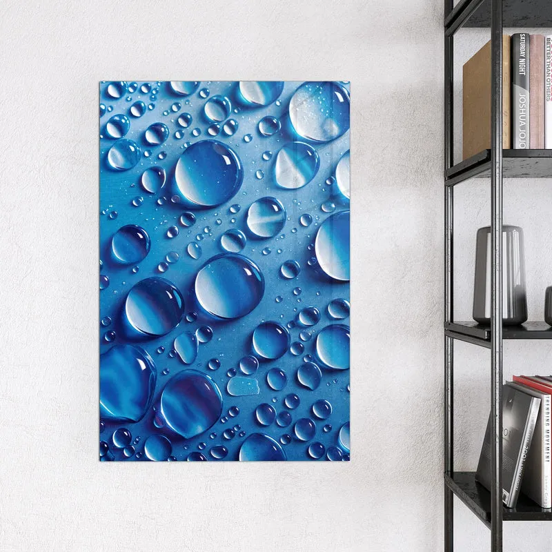 Glas Magnettafel - Tropfen auf Blau