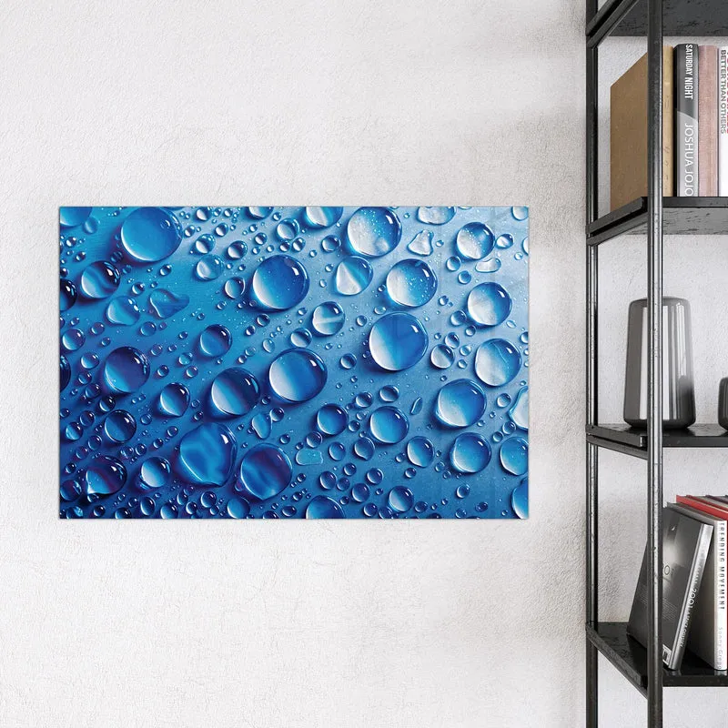 Glas Magnettafel - Tropfen auf Blau