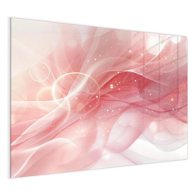 Glas Magnettafel - Rosa Seidenwellen