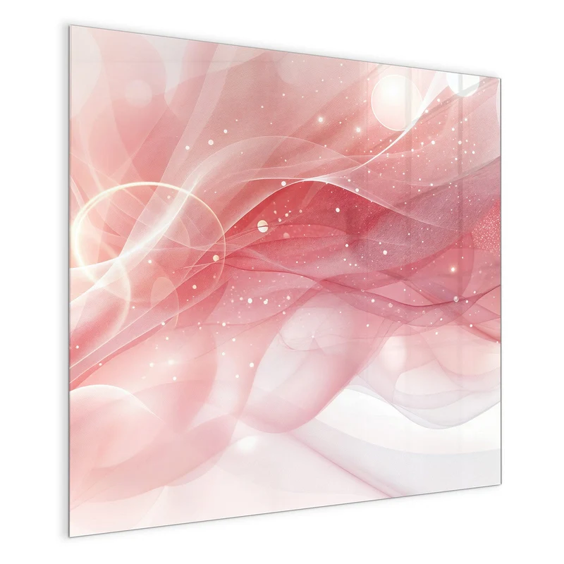 Glas Magnettafel - Rosa Seidenwellen