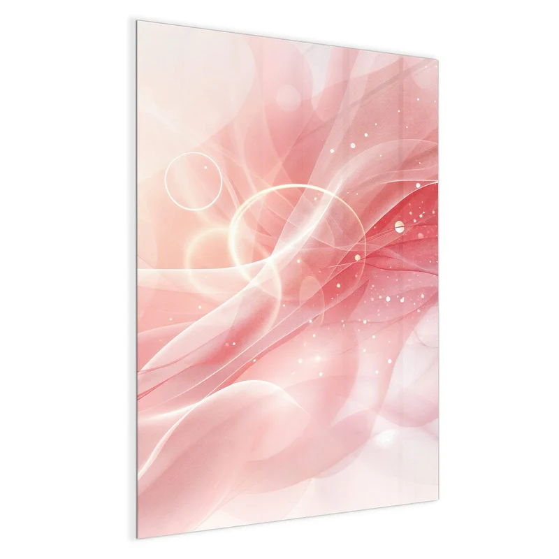 Glas Magnettafel - Rosa Seidenwellen