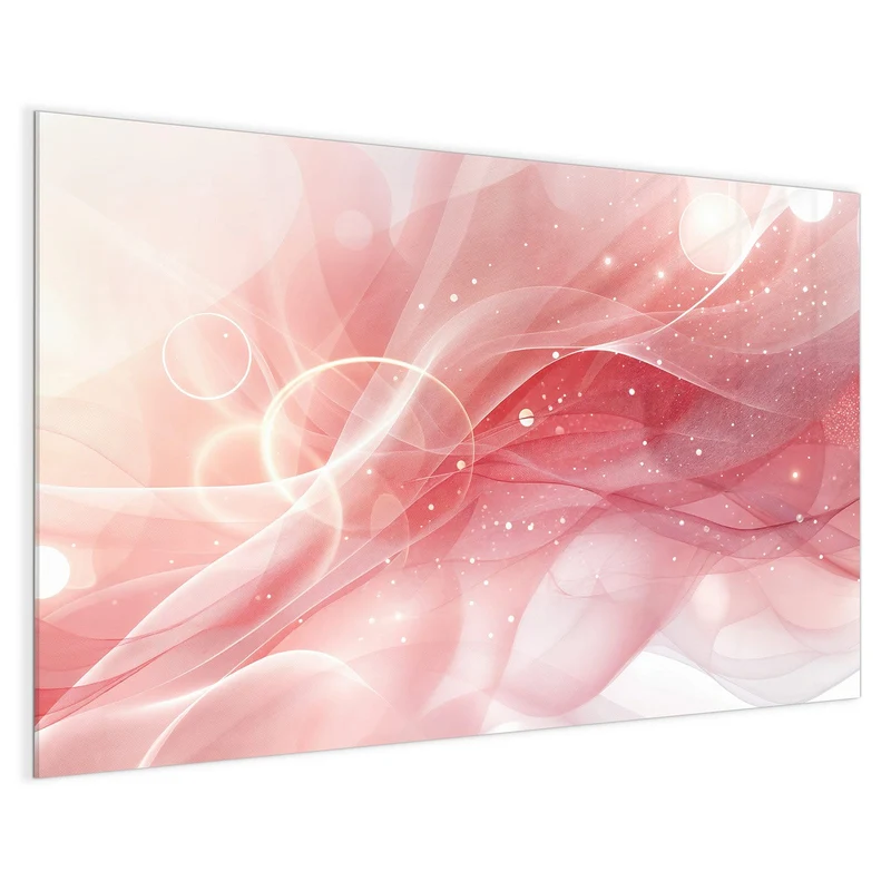 Glas Magnettafel - Rosa Seidenwellen