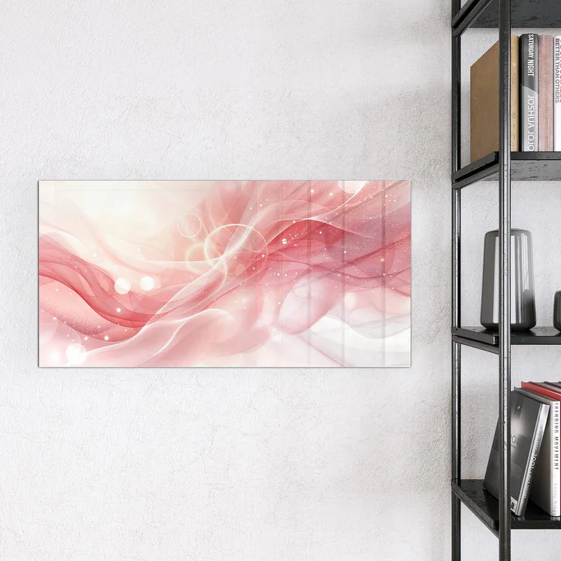 Glas Magnettafel - Rosa Seidenwellen
