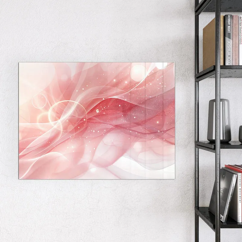 Glas Magnettafel - Rosa Seidenwellen