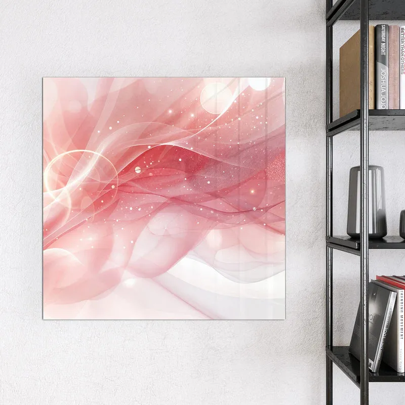 Glas Magnettafel - Rosa Seidenwellen