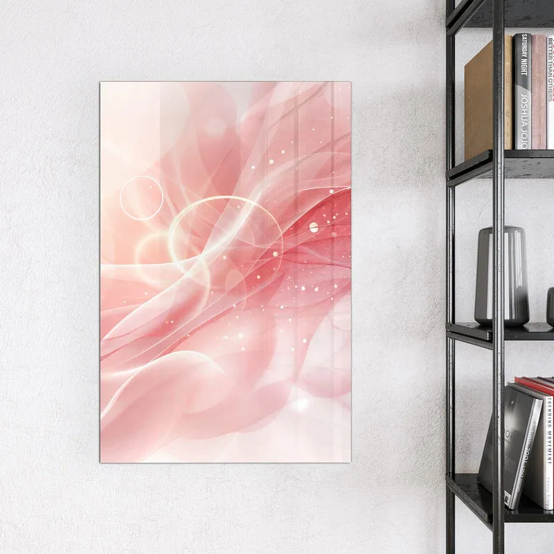 Glas Magnettafel - Rosa Seidenwellen