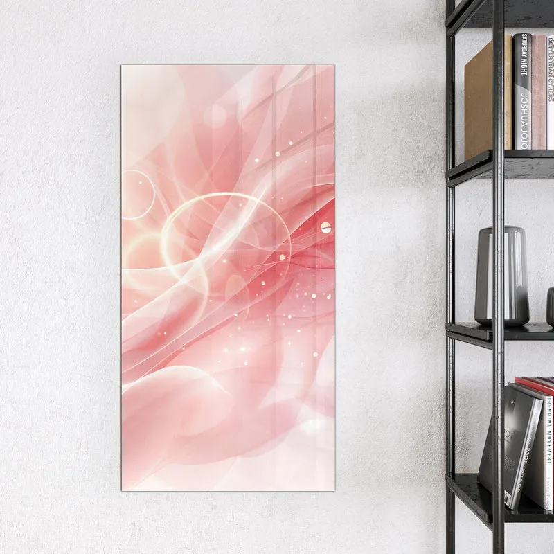 Glas Magnettafel - Rosa Seidenwellen