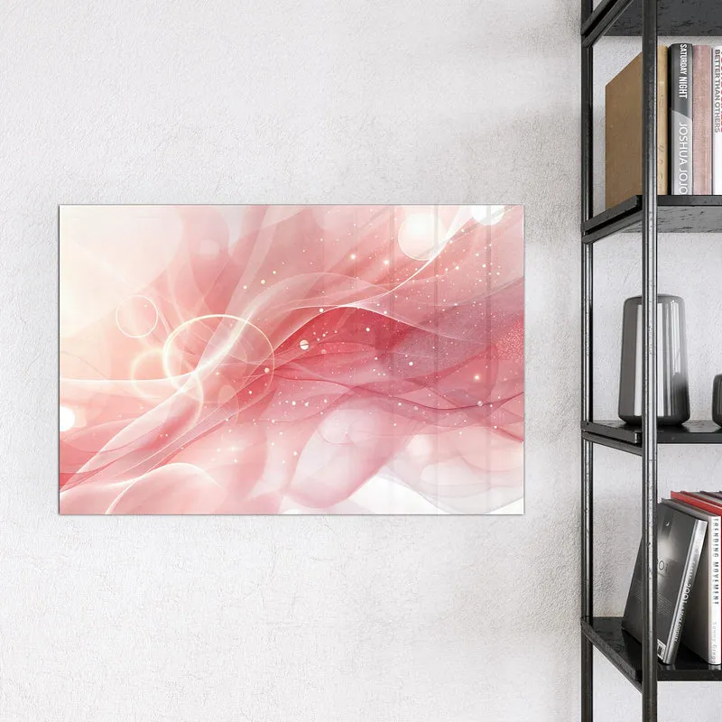 Glas Magnettafel - Rosa Seidenwellen