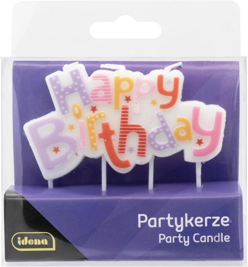 Idena Partykerzen - Bunte Geburtstagskerzen für Kuchen und Torten