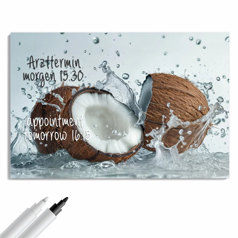 Metall Magnettafel - Halbe Kokosnuss