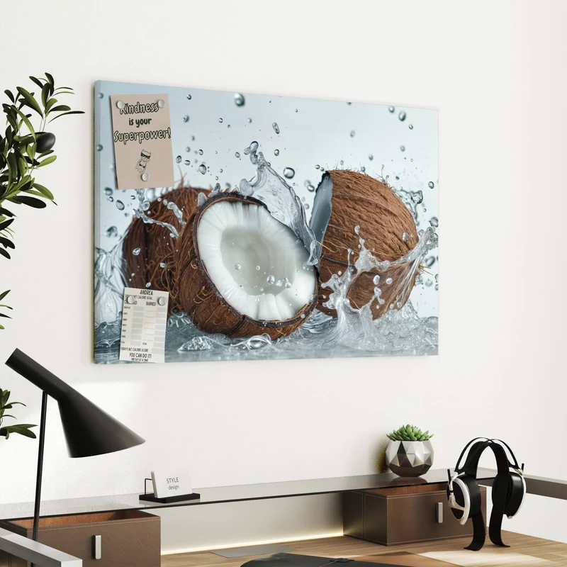 Metall Magnettafel - Halbe Kokosnuss