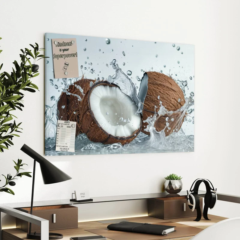 Metall Magnettafel - Halbe Kokosnuss