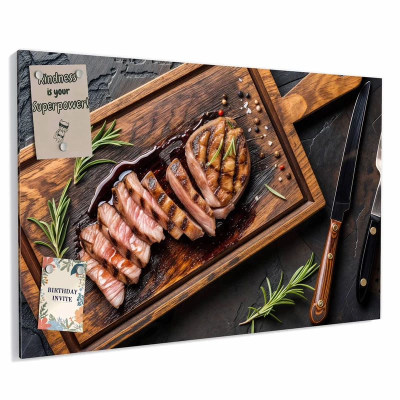 Metall Magnettafel - Steak in Scheiben