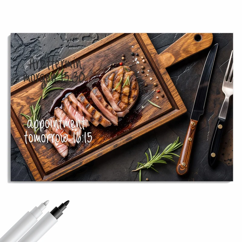 Metall Magnettafel - Steak in Scheiben