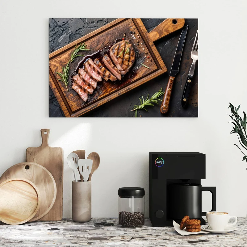 Metall Magnettafel - Steak in Scheiben
