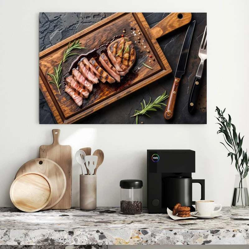 Metall Magnettafel - Steak in Scheiben