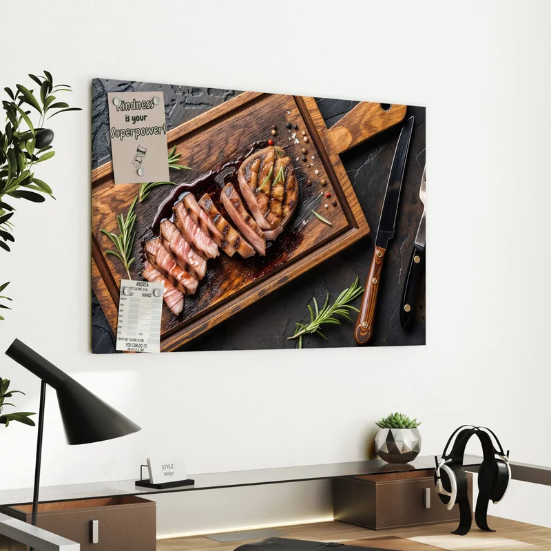 Metall Magnettafel - Steak in Scheiben