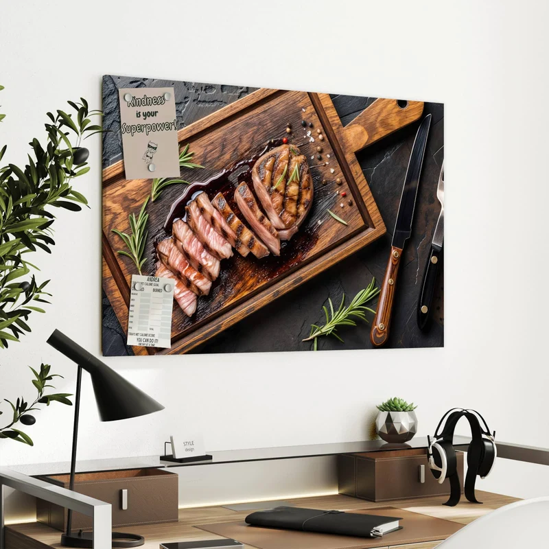 Metall Magnettafel - Steak in Scheiben