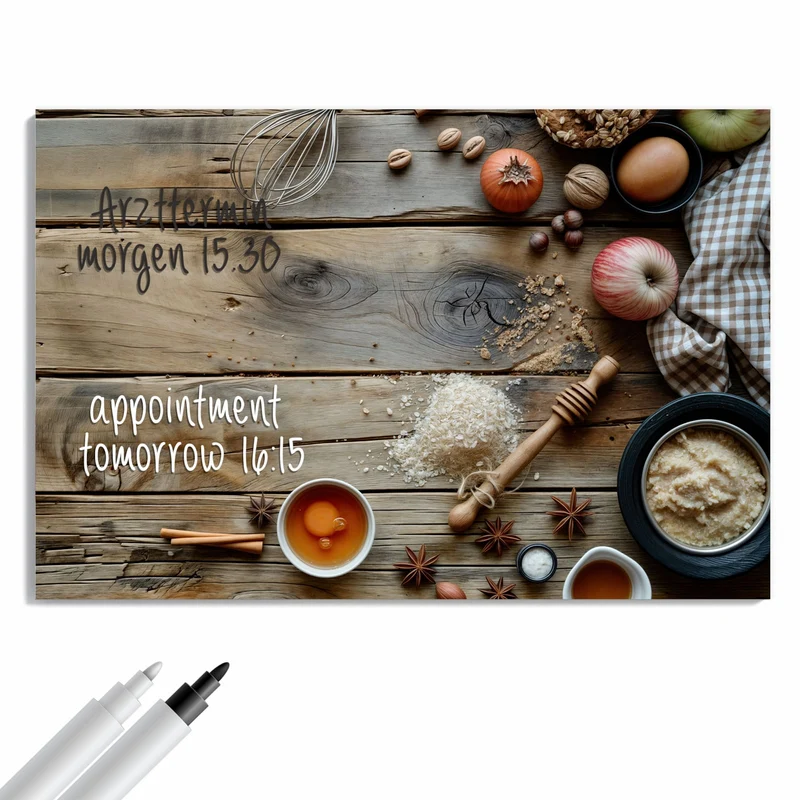 Metall Magnettafel - Backzutaten im Herbst