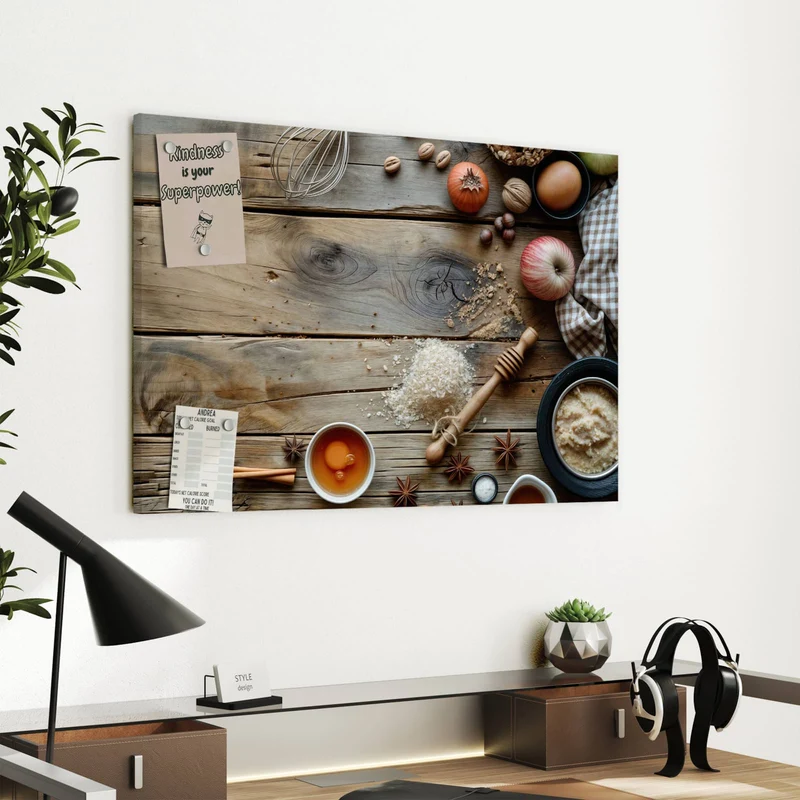 Metall Magnettafel - Backzutaten im Herbst