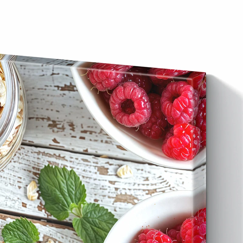 Metall Magnettafel - Beeren und Haferflocken