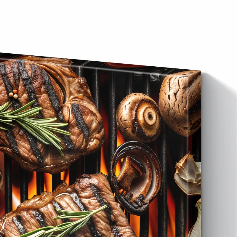 Metall Magnettafel - Steaks und Grillgemüse