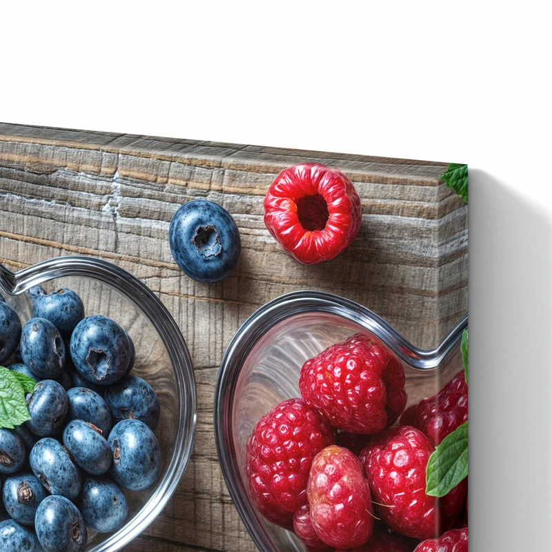 Metall Magnettafel - Beeren in Herzschalen