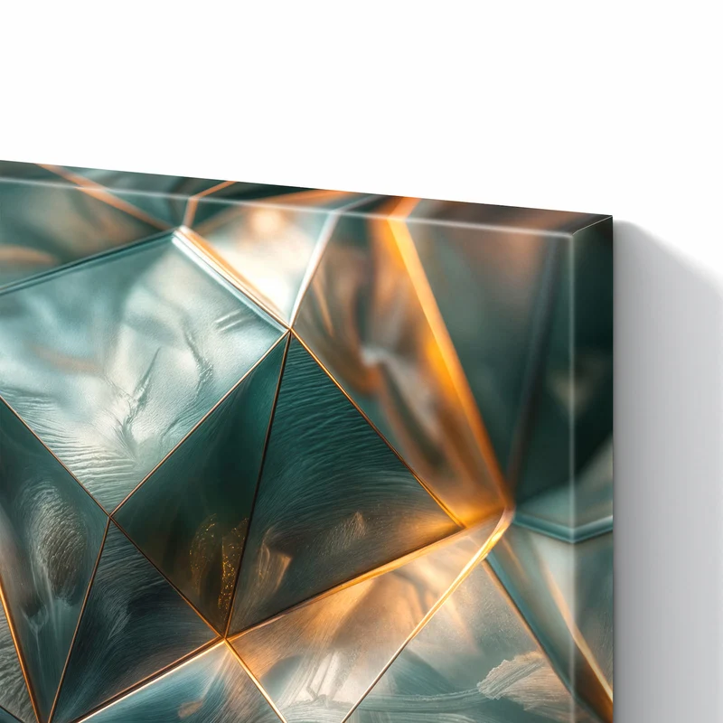 Metall Magnettafel - Dreiecke mit Goldkanten