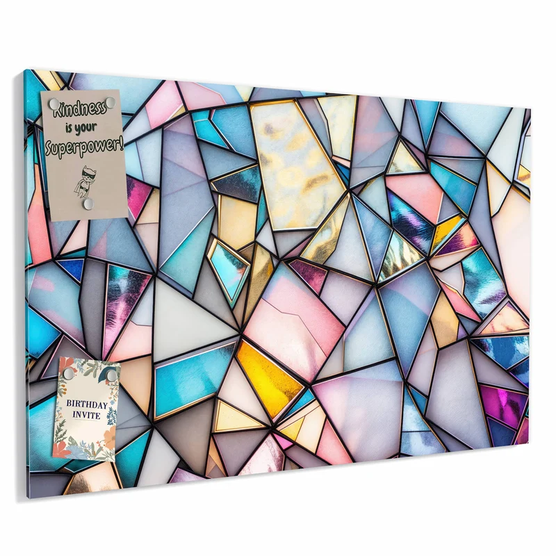 Metall Magnettafel - Buntes Glasmosaik