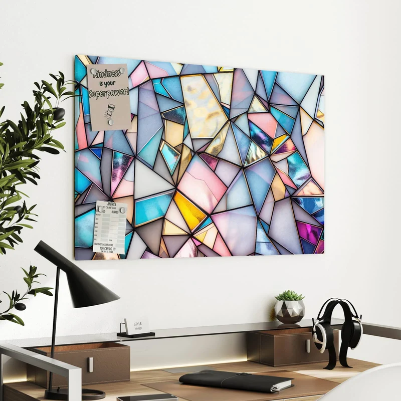 Metall Magnettafel - Buntes Glasmosaik