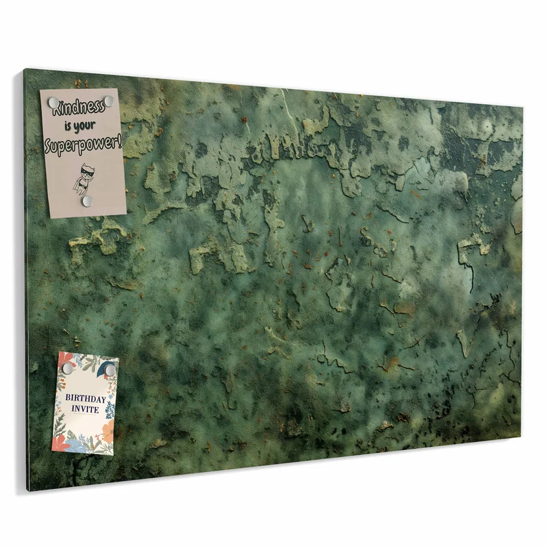 Metall Magnettafel - Moosgrüne Wand