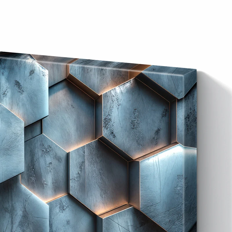 Metall Magnettafel - Wabenmuster in Blau