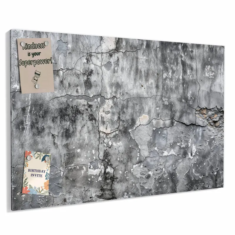 Metall Magnettafel - Grauer Putz mit Rissen