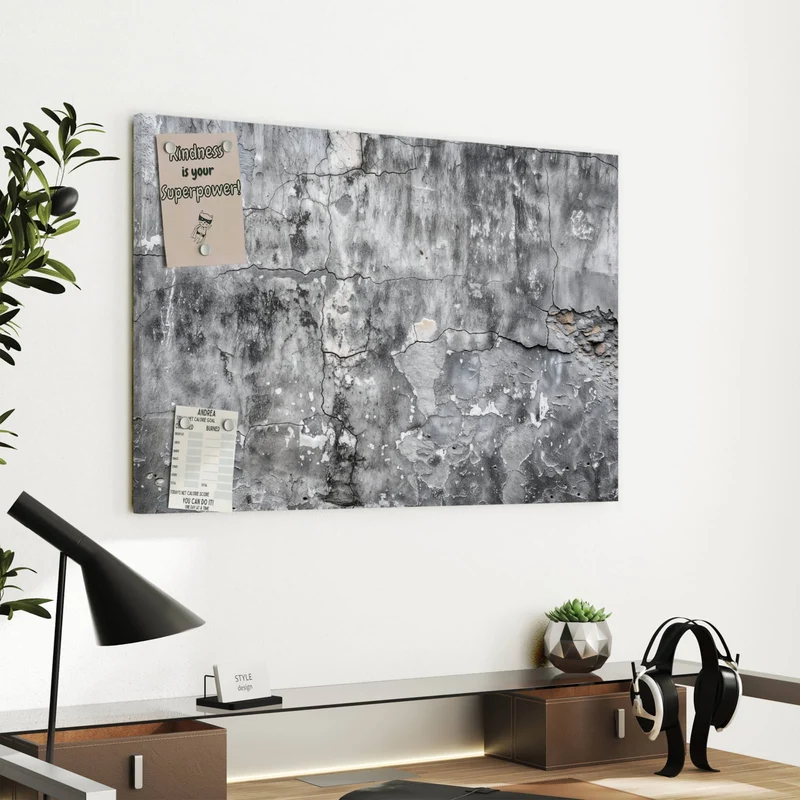 Metall Magnettafel - Grauer Putz mit Rissen