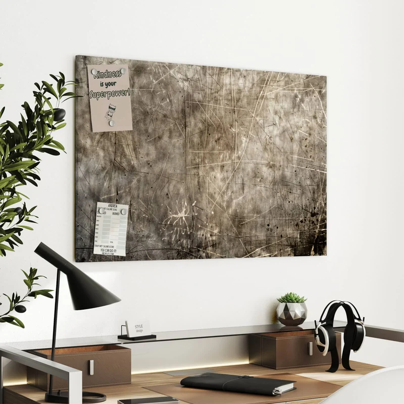 Metall Magnettafel - Abstrakte Kratzstruktur