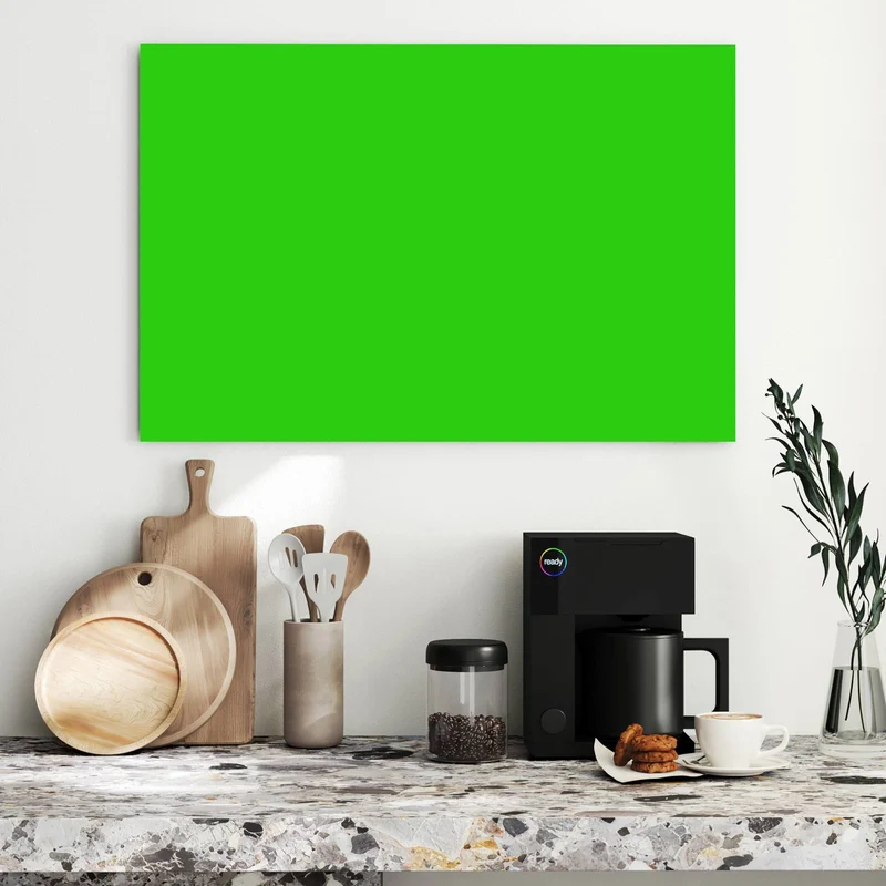 Metall Magnettafel - Neongrüner Hintergrund