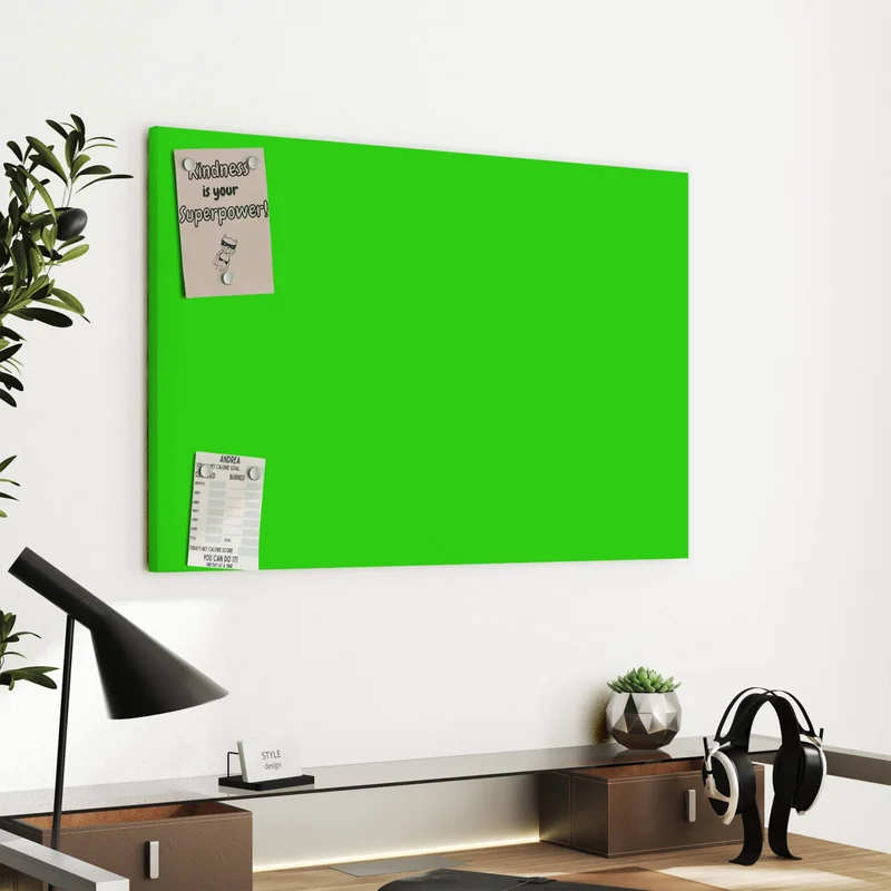 Metall Magnettafel - Neongrüner Hintergrund