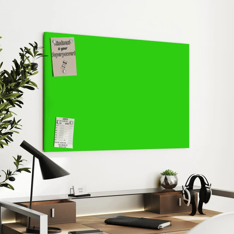 Metall Magnettafel - Neongrüner Hintergrund