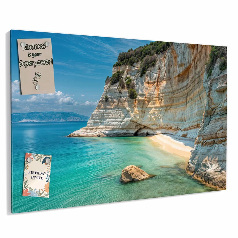 Metall Magnettafel - Bucht mit Kalkklippen