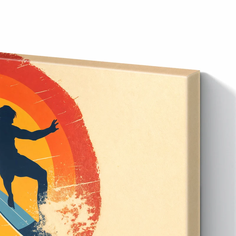 Metall Magnettafel - Surfer vor Retrosonne