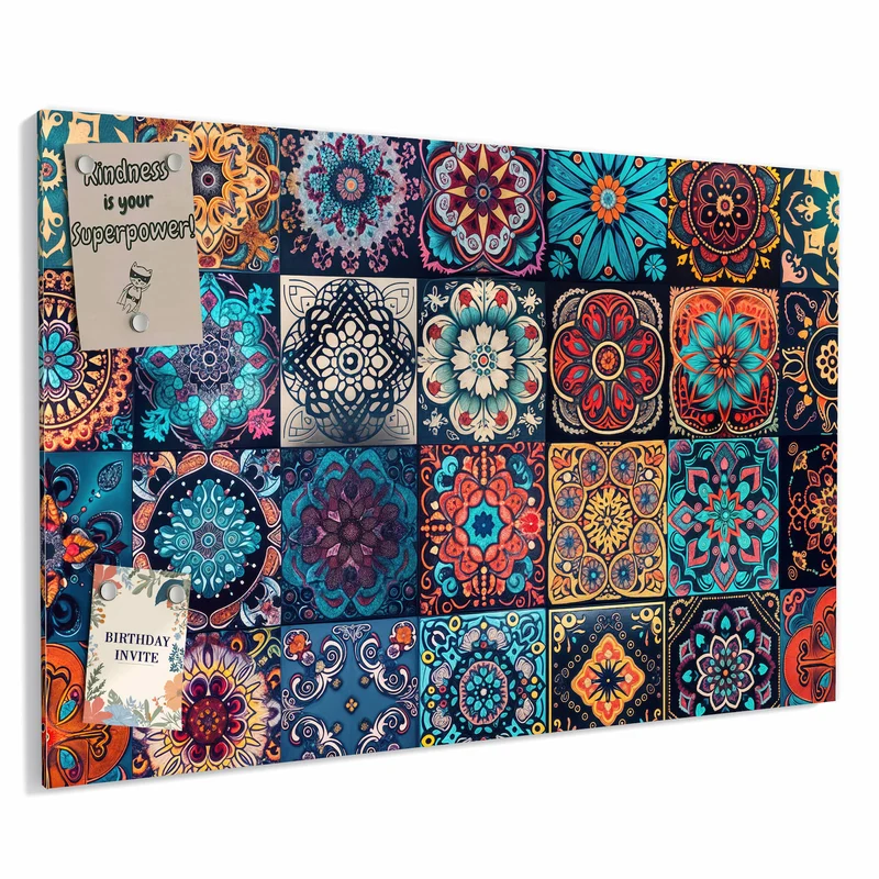 Metall Magnettafel - Kacheln mit Mandalas