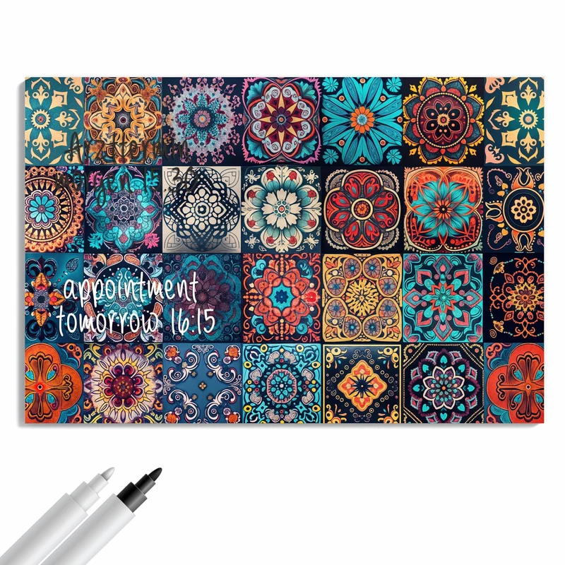 Metall Magnettafel - Kacheln mit Mandalas
