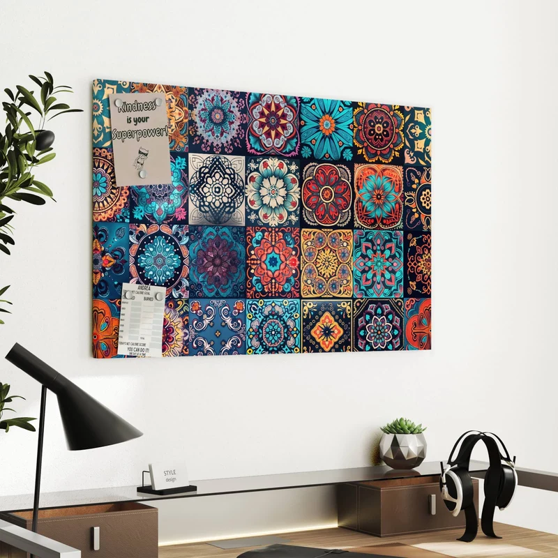 Metall Magnettafel - Kacheln mit Mandalas