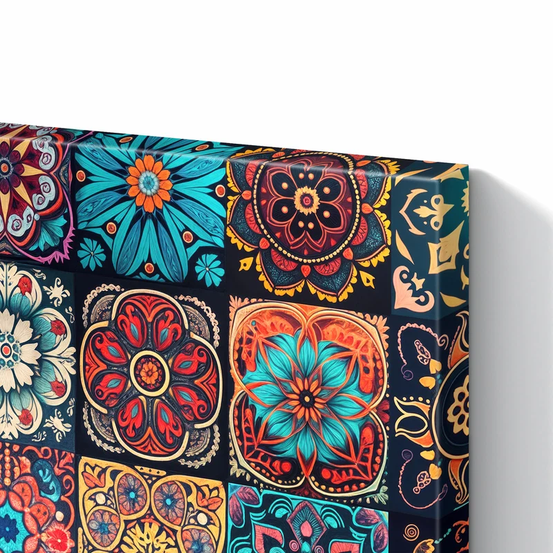 Metall Magnettafel - Kacheln mit Mandalas