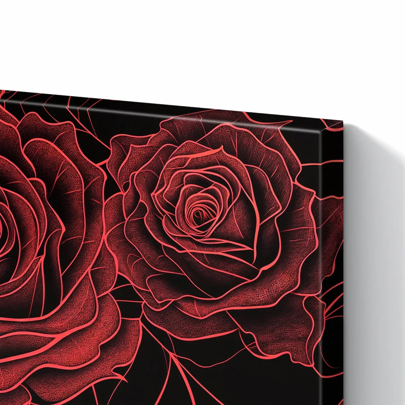 Metall Magnettafel - Rosenmuster in Rot