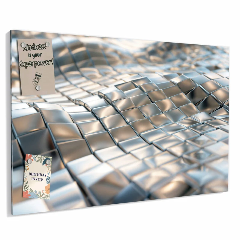 Metall Magnettafel - Welle aus Metallfliesen